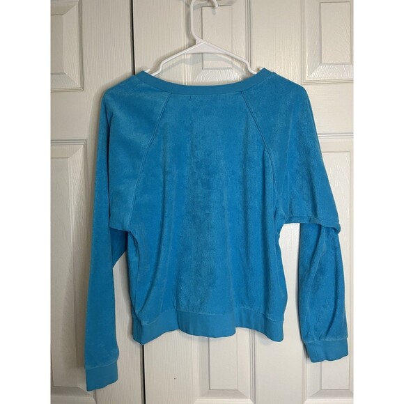 Boston Proper Terry Cloth Blue Crew Neck Women Small - Picture 6 of 7